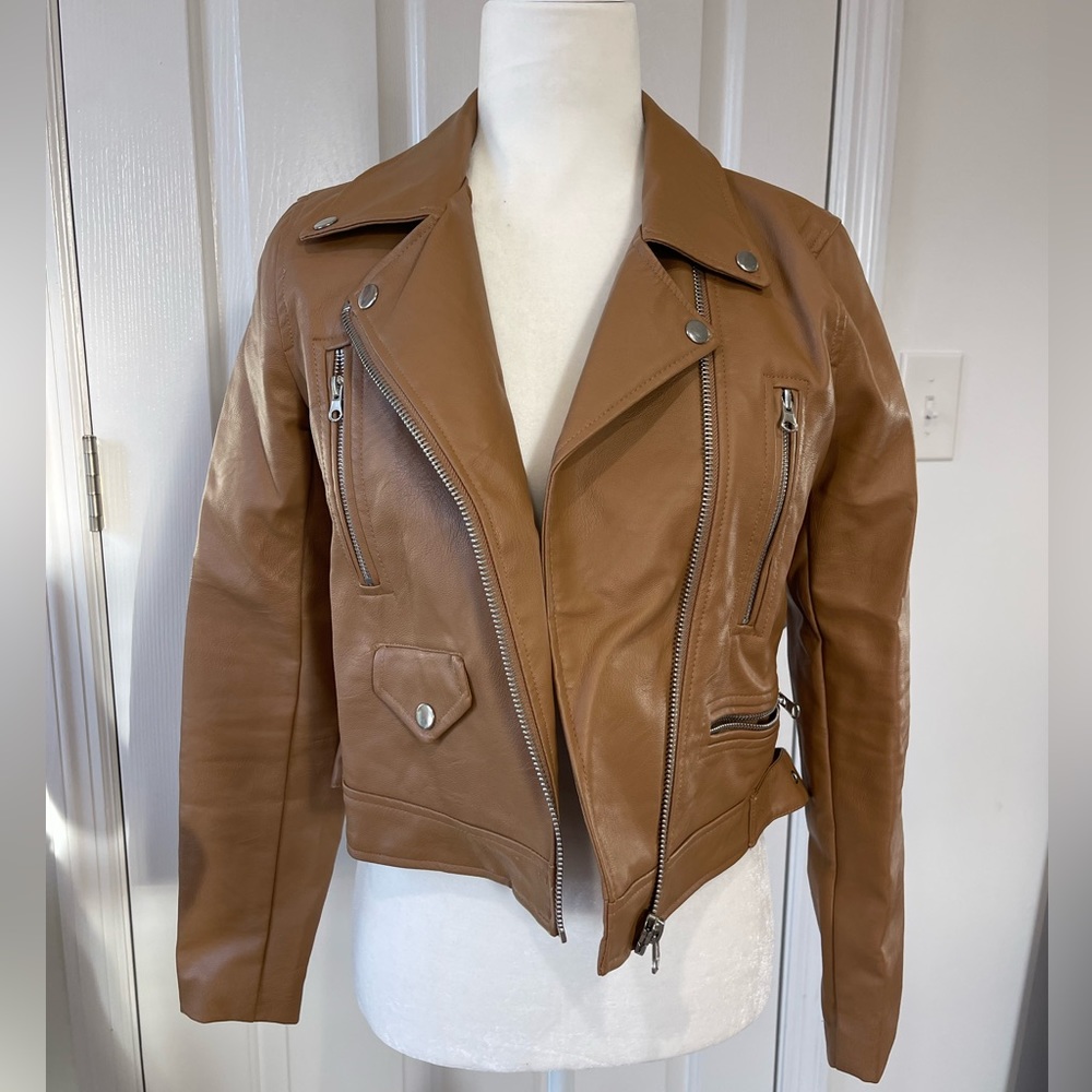 Tan moto jacket